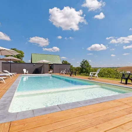 Tatil Evi De Groupes & Piscine De La Maison Bleue Du Gers